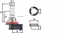 Лампа  галогеновая H11 24V/70W