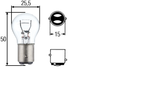 Лампа поворотная 24V/5W/P21 двухконтактная белая 